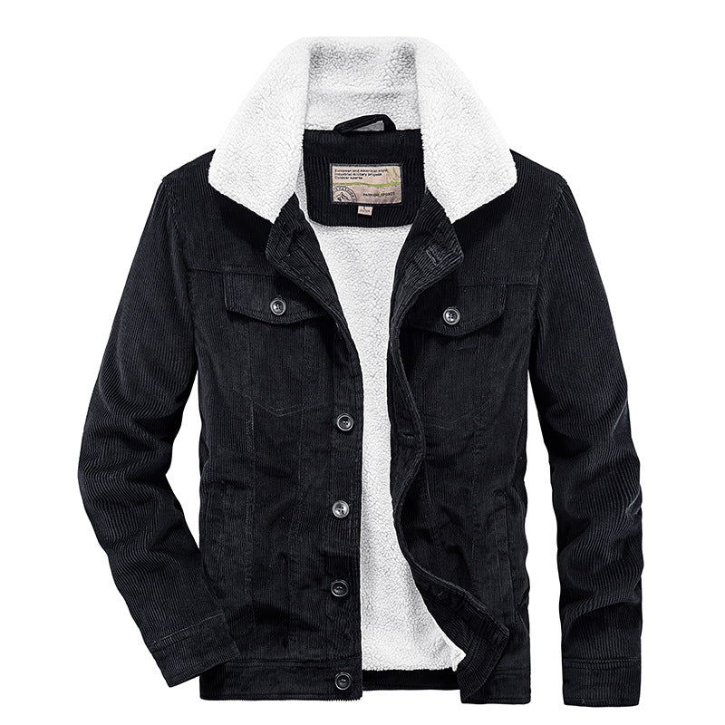 Giacca invernale uomo trucker calda, stile casual con tasche, perfetta per autunno e freddo.