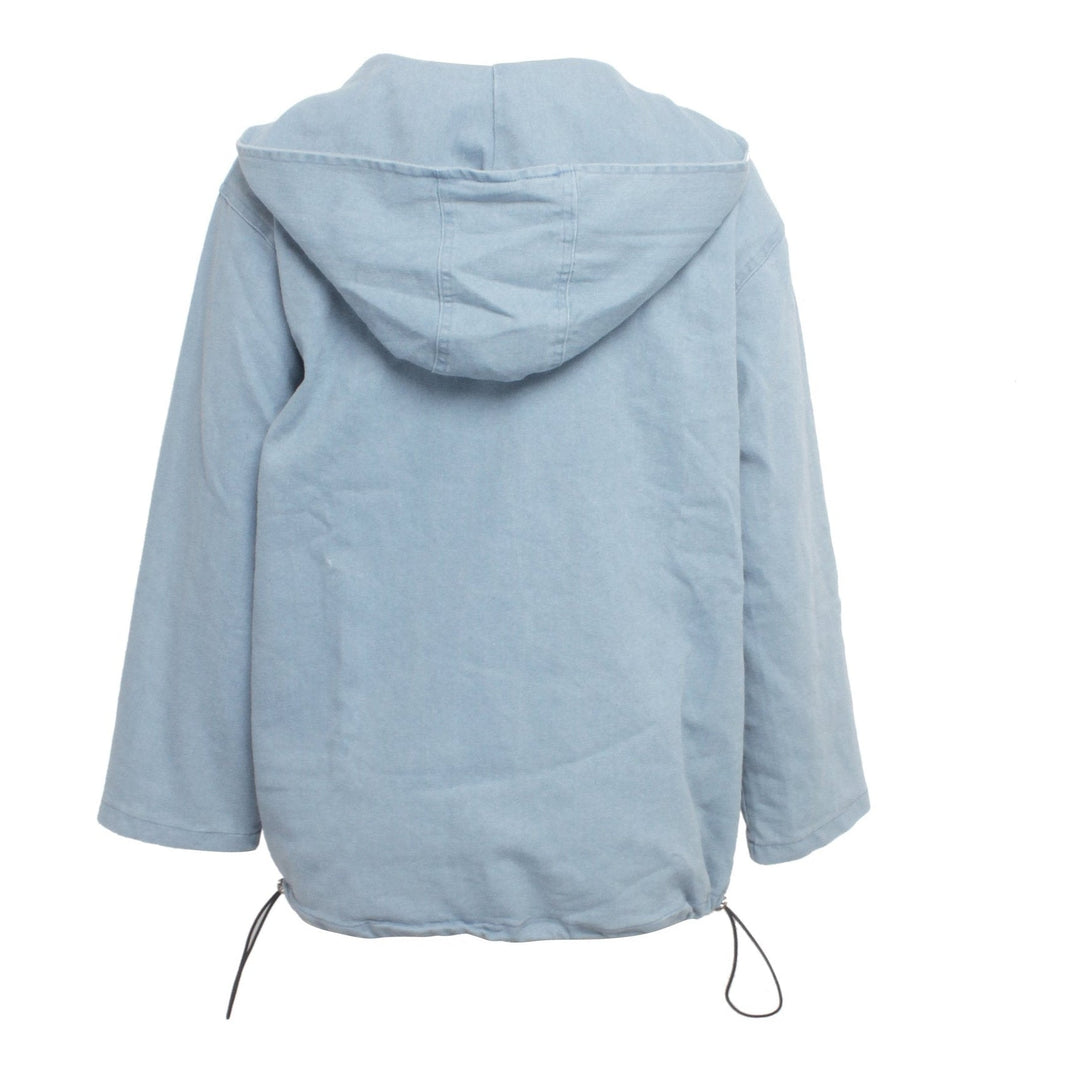 Felpa donna casual con cappuccio, maniche pipistrello, cerniera, per uno stile comodo e rilassato.