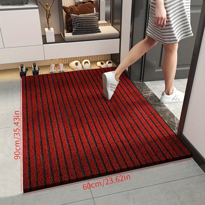 Zerbino lavabile antiscivolo a righe, perfetto per l'ingresso di casa o ufficio, resistente.