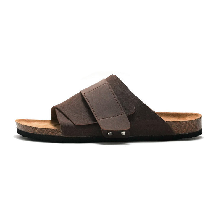 Sandali casual unisex con cinturini regolabili, perfetti per estate e spiaggia; plantare effetto sughero.