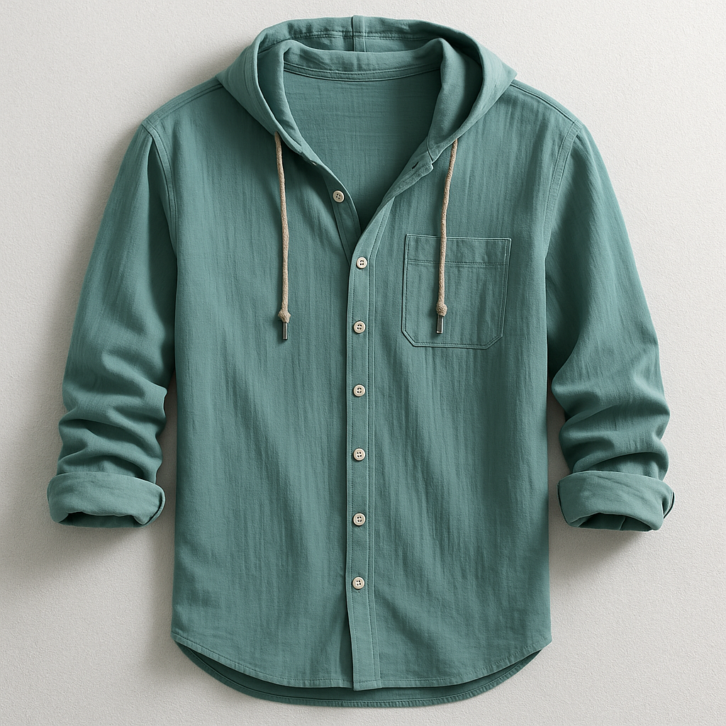 Camicia con cappuccio premium da uomo, offre comfort elevato e moda contemporanea versatile per ogni occasione.