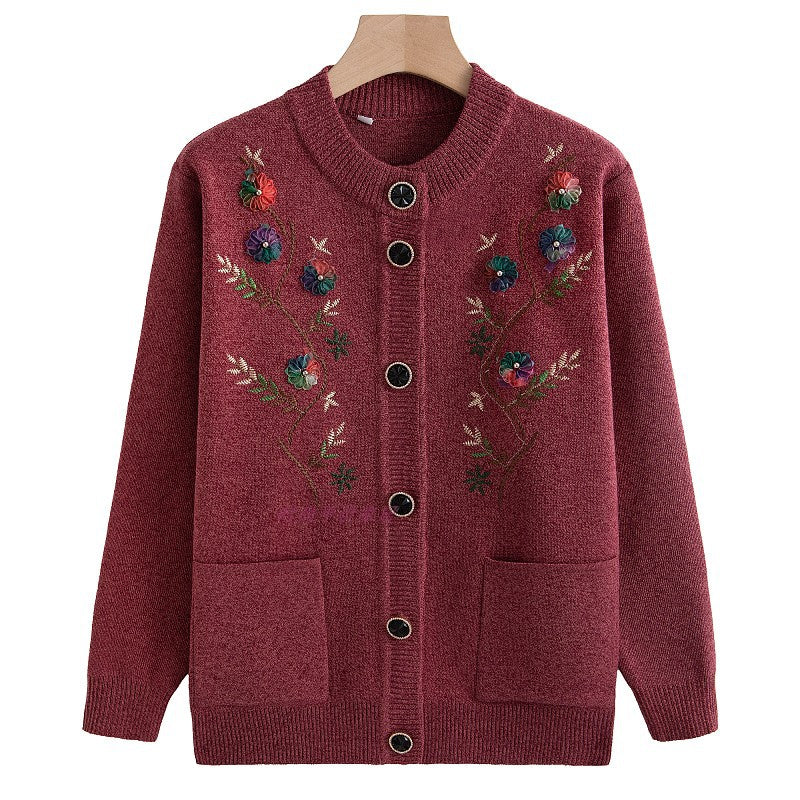 Cardigan donna caldo per l'inverno, con un sofisticato motivo 3D e bottoni. Massima comodità e stile.
