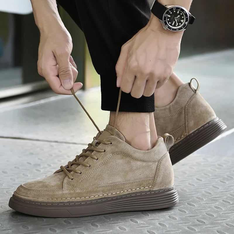 Scarpe da uomo moda casual, comfort eccezionale, soletta ammortizzata e ampia vestibilità. Beige, bianco, arancio.
