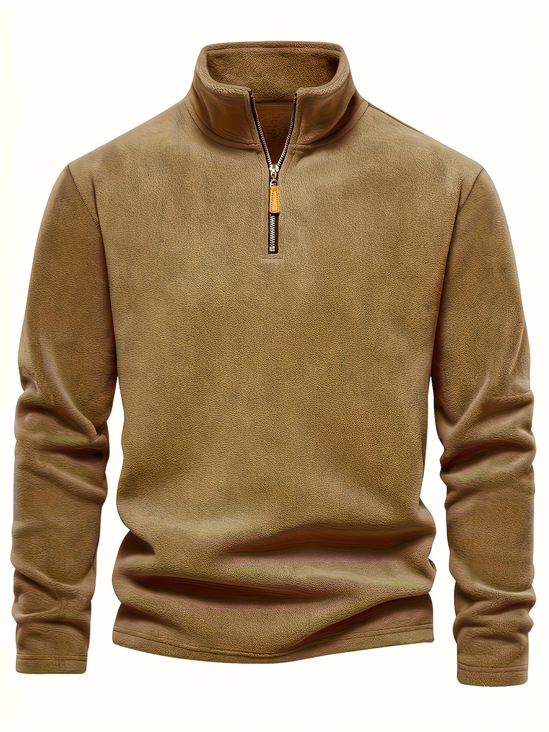 Maglia uomo morbida con mezza zip e collo alto, comfort e stile per outfit casual.