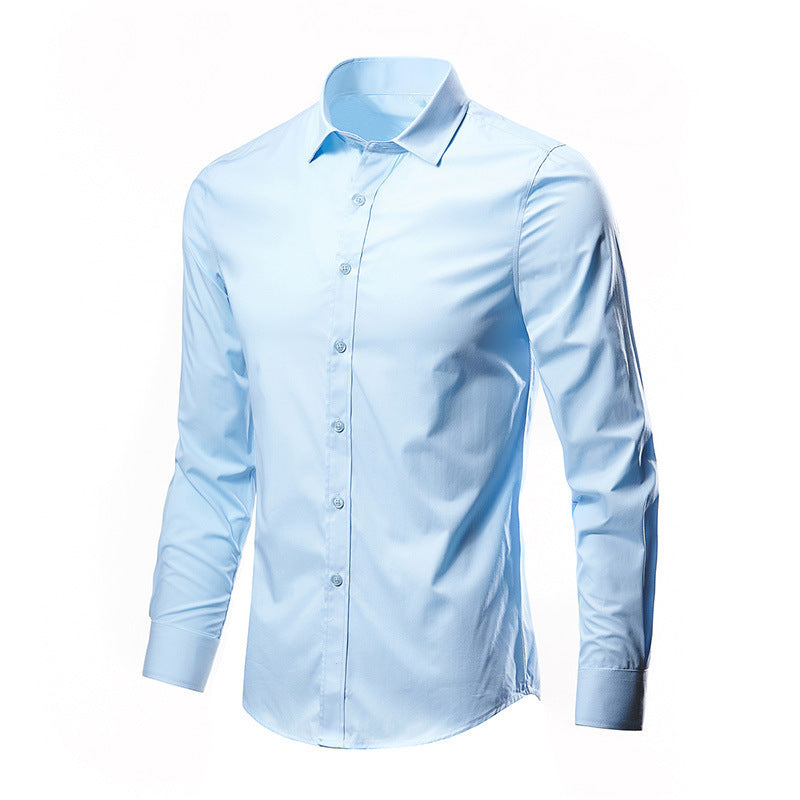 Camicia uomo facile manutenzione, senza stiro. Maniche lunghe, slim fit, ideale per outfit business eleganti e formali.