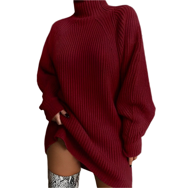 Maglione vestito donna oversize a collo alto, comodo e versatile per il tuo stile casual o chic.