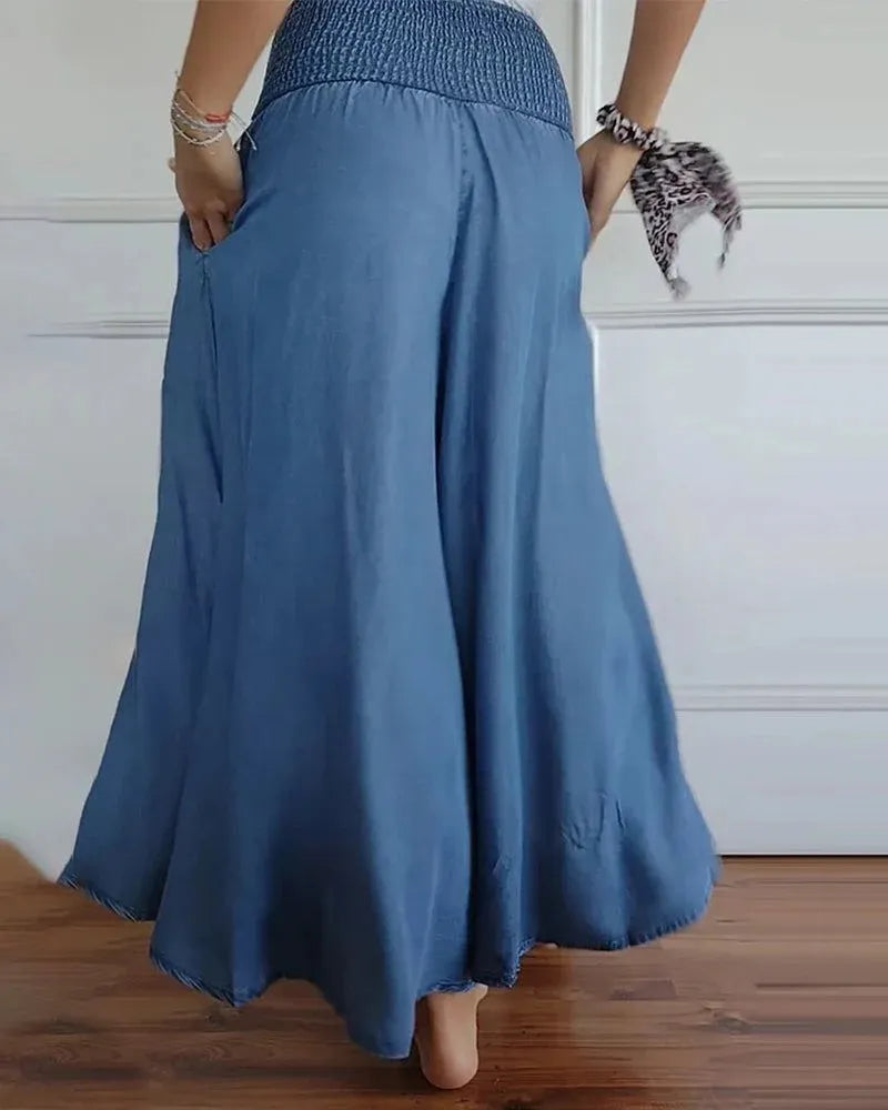 Culottes da donna estive e primaverili, pantaloni larghi versatili per viaggio o look quotidiani.