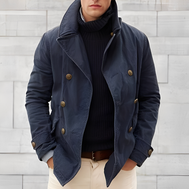 Cappotto uomo casual ed elegante, doppiopetto per l'inverno, giacca maschile calda per ogni occasione.