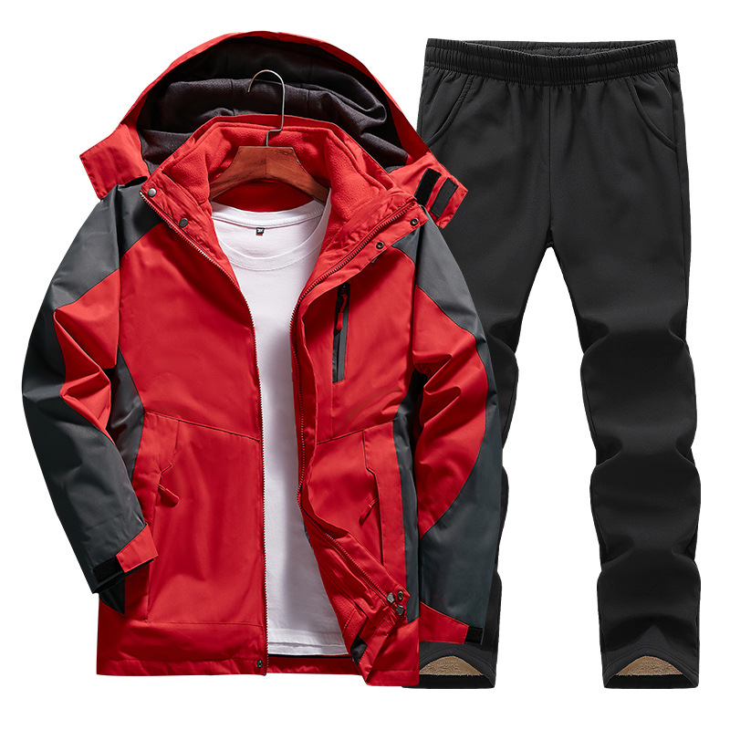 Set sportivo donna 3 in 1, giacca trekking e pantaloni per ogni avventura, protezione versatile per outdoor.