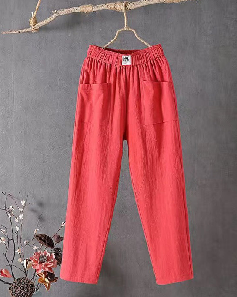 Pantaloni donna vita alta che slanciano la figura, stile moderno per un outfit elegante e confortevole.