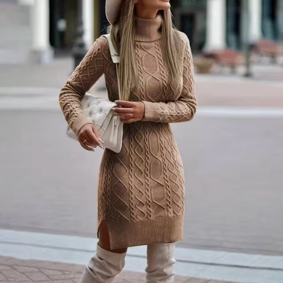 Abito midi donna a maniche lunghe, versatile per look casual o elegante. Stile chic e comfort garantito.