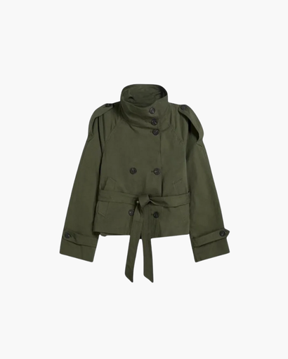Trench doppiopetto donna chic, ideale come cappotto outerwear per un look casual o formale.