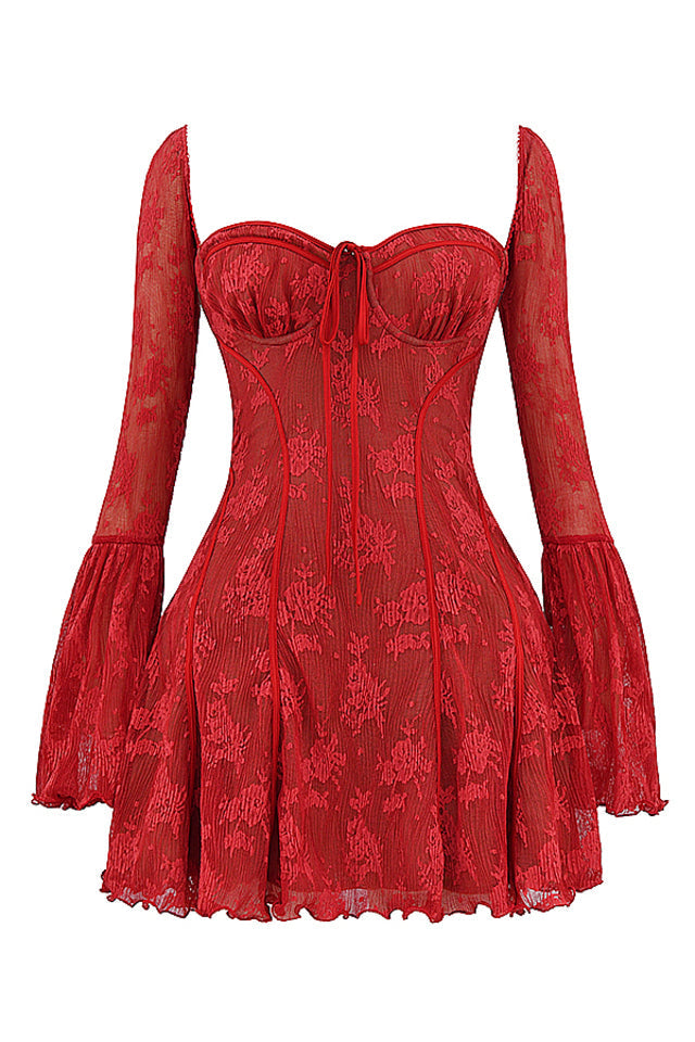 Abito mini da donna per l'autunno, maniche lunghe, stile vintage chic e raffinato.