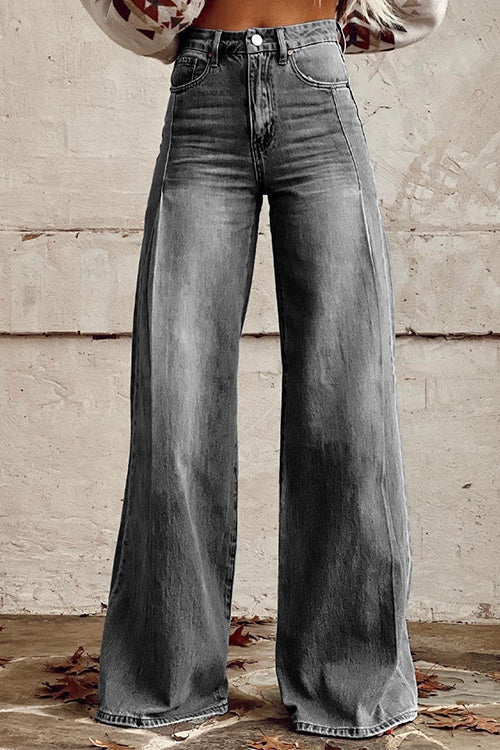 Jeans donna a gamba larga strappati per uno stile casual chic di tendenza, ideali per un abbigliamento rilassato e alla moda.