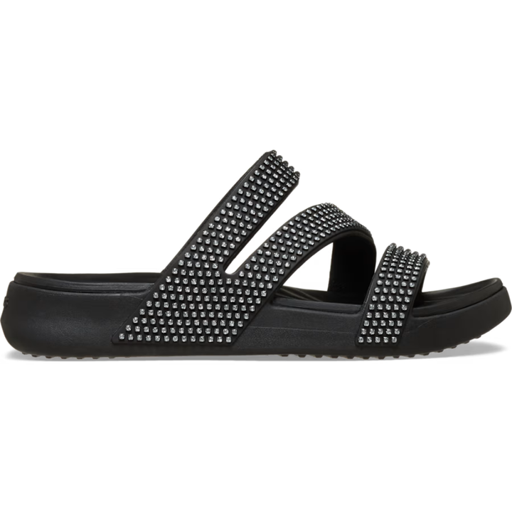Comodi sandali platform da donna neri, perfetti per l'estate e un outfit elegante. Calzature alla moda.