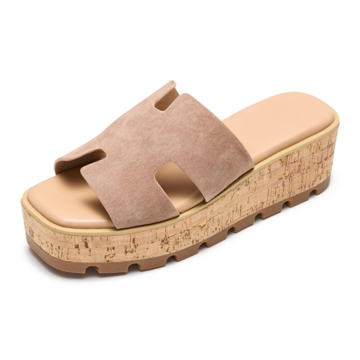 Sandali platform donna Aria marroni in suede, comodi per estati casual.