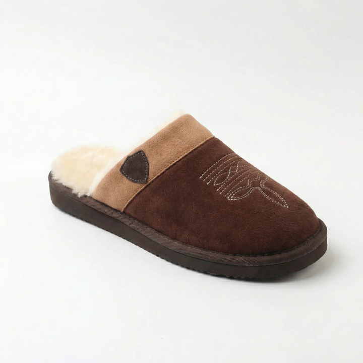 Slip-on western Ranch per uomo e donna, pantofole foderate comode per casa.