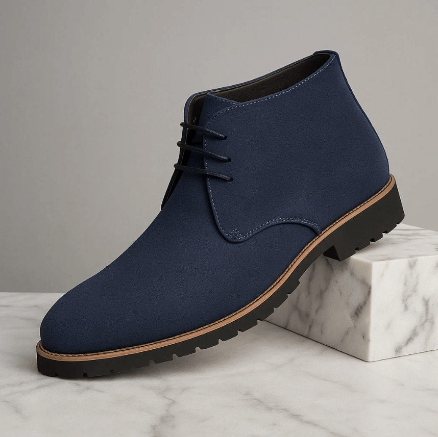 Scarpe uomo stivali high-top neri dal design moderno, garantiscono comfort e ottima aderenza. Calzature moda.