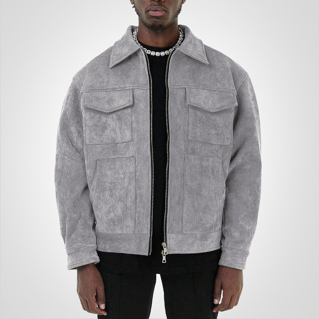 Moderna giacca uomo con zip, perfetta per un look casual chic. Capo versatile per abbigliamento maschile primavera autunno.