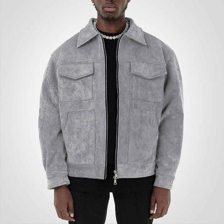 Moderna giacca uomo con zip, perfetta per un look casual chic. Capo versatile per abbigliamento maschile primavera autunno.