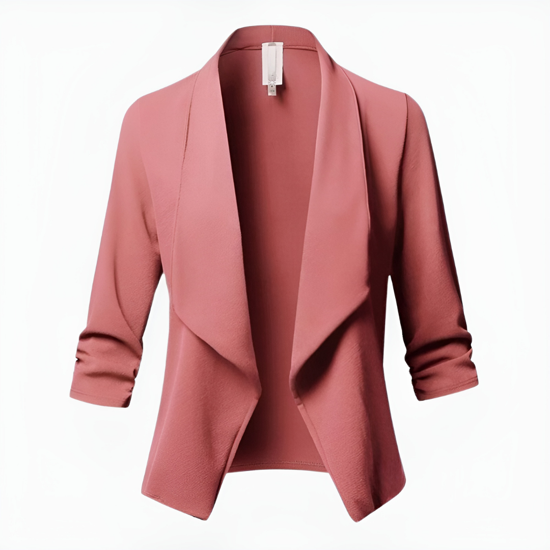 Blazer donna elegante e versatile, ideale per look ufficio o eventi. Disponibile in nero, blu, rosa, beige, anche grandi taglie.