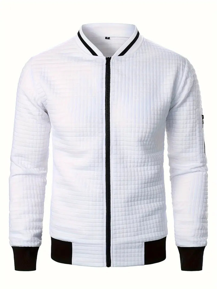 Giacca casual uomo a maniche lunghe, elegante e comoda, con cerniera.