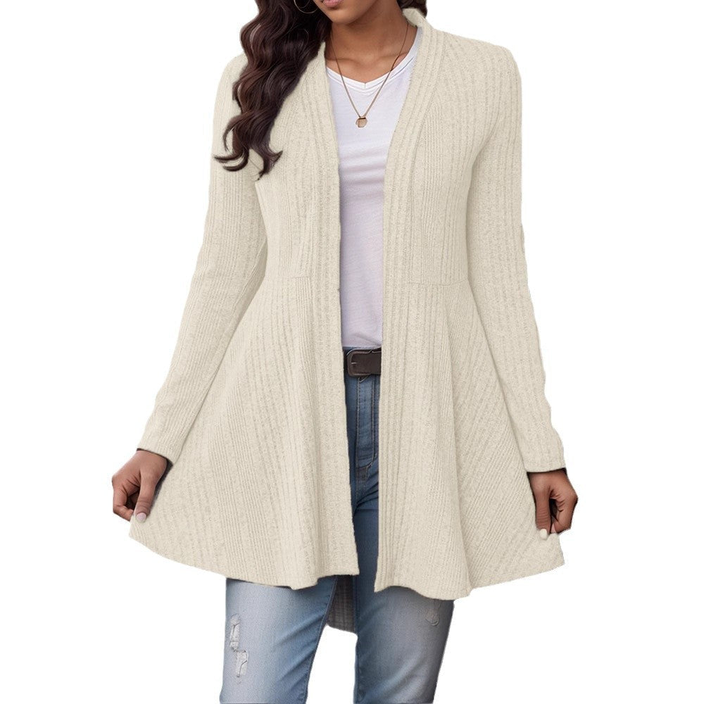 Cardigan donna a righe, comodo e caldo, ideale per la moda autunno. Versatile top per ogni giorno.