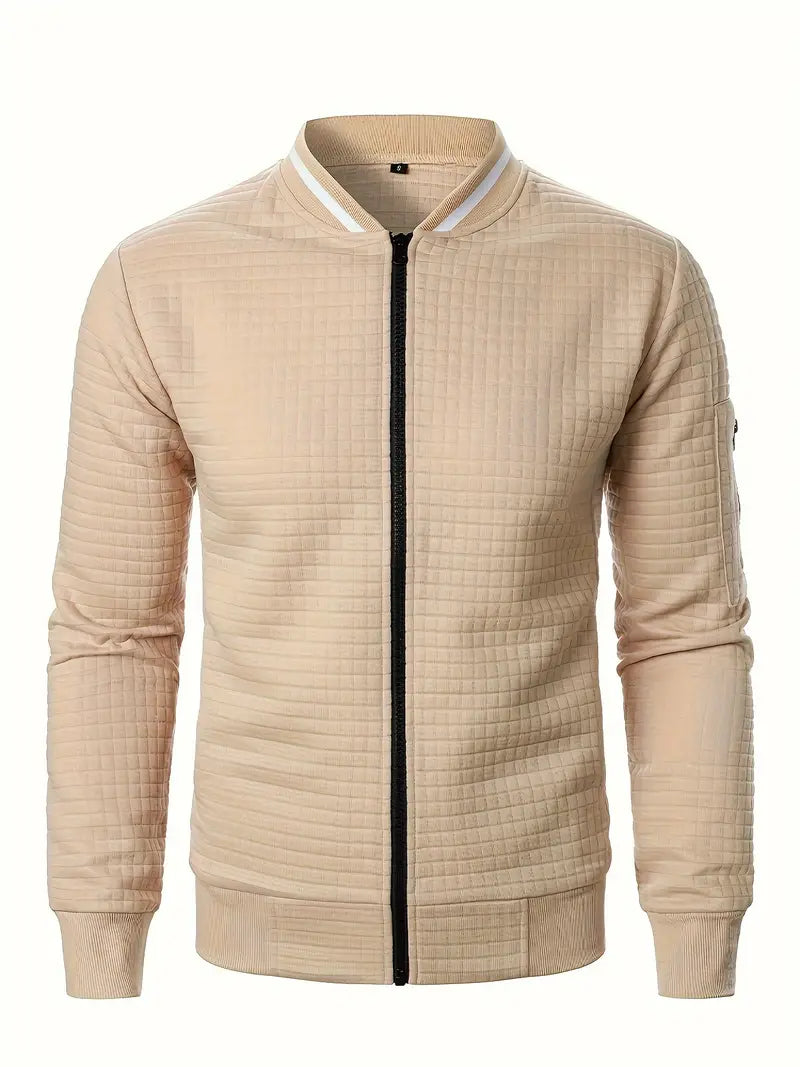 Giacca leggera da uomo con cerniera, ideale per outfit casual di tendenza.