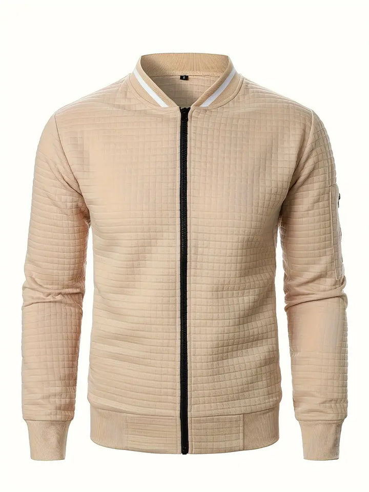 Giacca leggera da uomo con cerniera, ideale per outfit casual di tendenza.