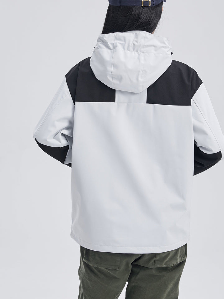 Giacca donna impermeabile con cappuccio regolabile, antivento, ideale per sport invernali e montagna.