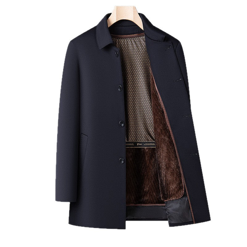 Giacca uomo nera elegante, retro. Design pulito, versatile. Perfetta per ogni occasione maschile, con fodera staccabile.