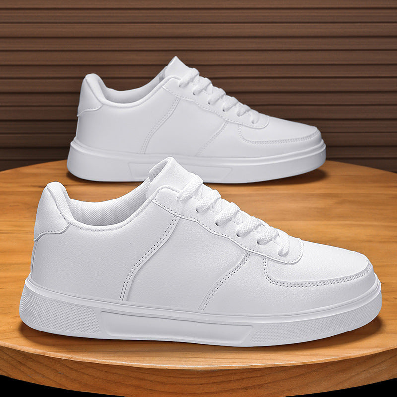 Sneakers uomo bianche casual in tessuto traspirante. Calzature leggere e comode per primavera estate, perfette per taglie grandi.