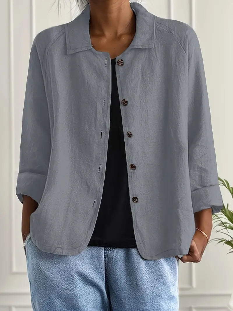 Blusa giacca donna versatile abbottonata, disponibile in tutti i colori, stile casual chic. Per ogni outfit.