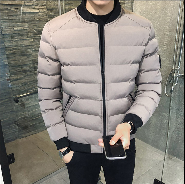 Giacca invernale uomo taglie forti, bomber con collo alto, calda e stile sportivo per abbigliamento casual.