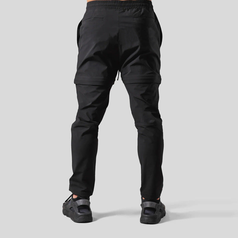 Uomo pantaloni sportivi cargo a gamba dritta per corsa e allenamento, con tessuto traspirante e assorbimento umidità.