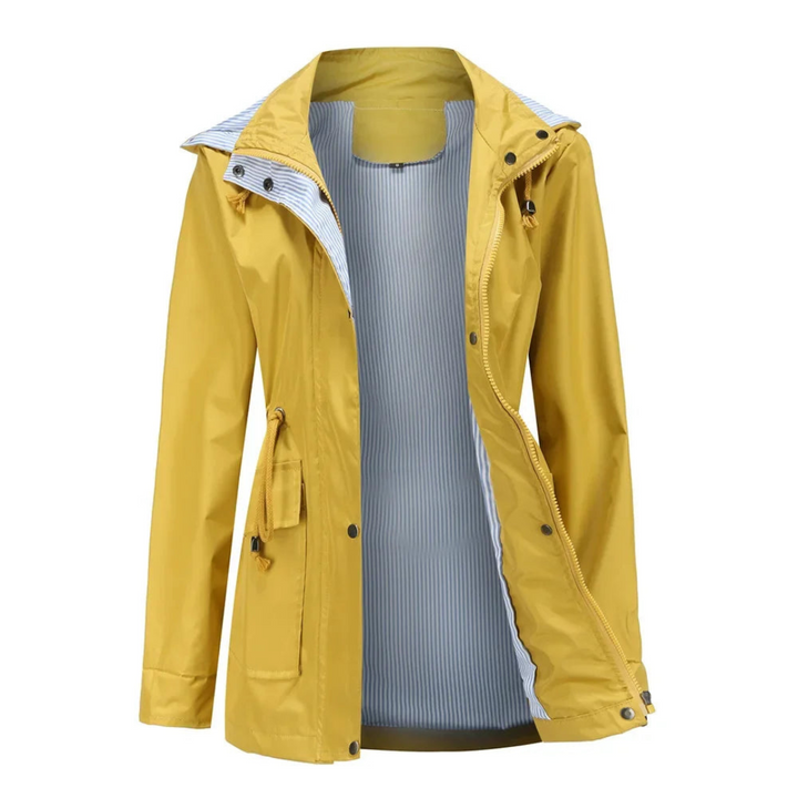 Trench lungo donna versatile, impermeabile per look casual o formali in autunno.