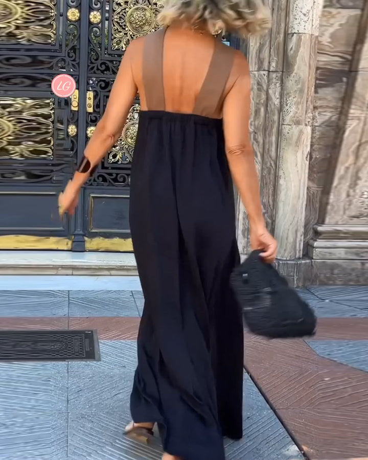Abito estivo maxi incrociato, vestito lungo e fluido. Perfetto per un look casual-elegante.