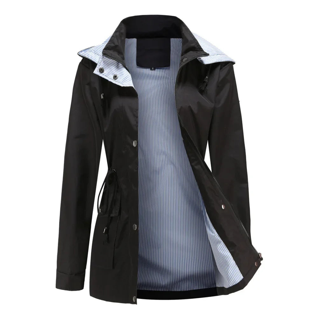 Trench donna impermeabile, stile classico e protezione dal vento, outerwear elegante.