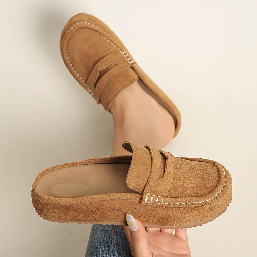Sabot donna in tessuto traspirante con plateau, scarpe estive comode e alla moda.
