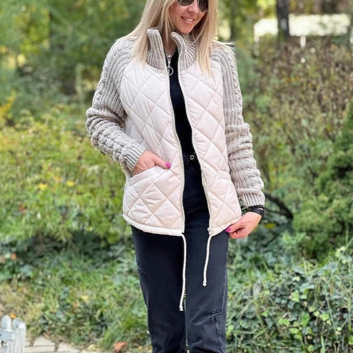 Giacca donna trapuntata calda, collo alto, per l'inverno, stile casual ed elegante, massimo comfort.