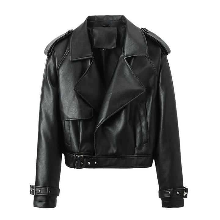 Giacca donna versatile con cintura, in nero classico, perfetta per un look invernale elegante e alla moda.
