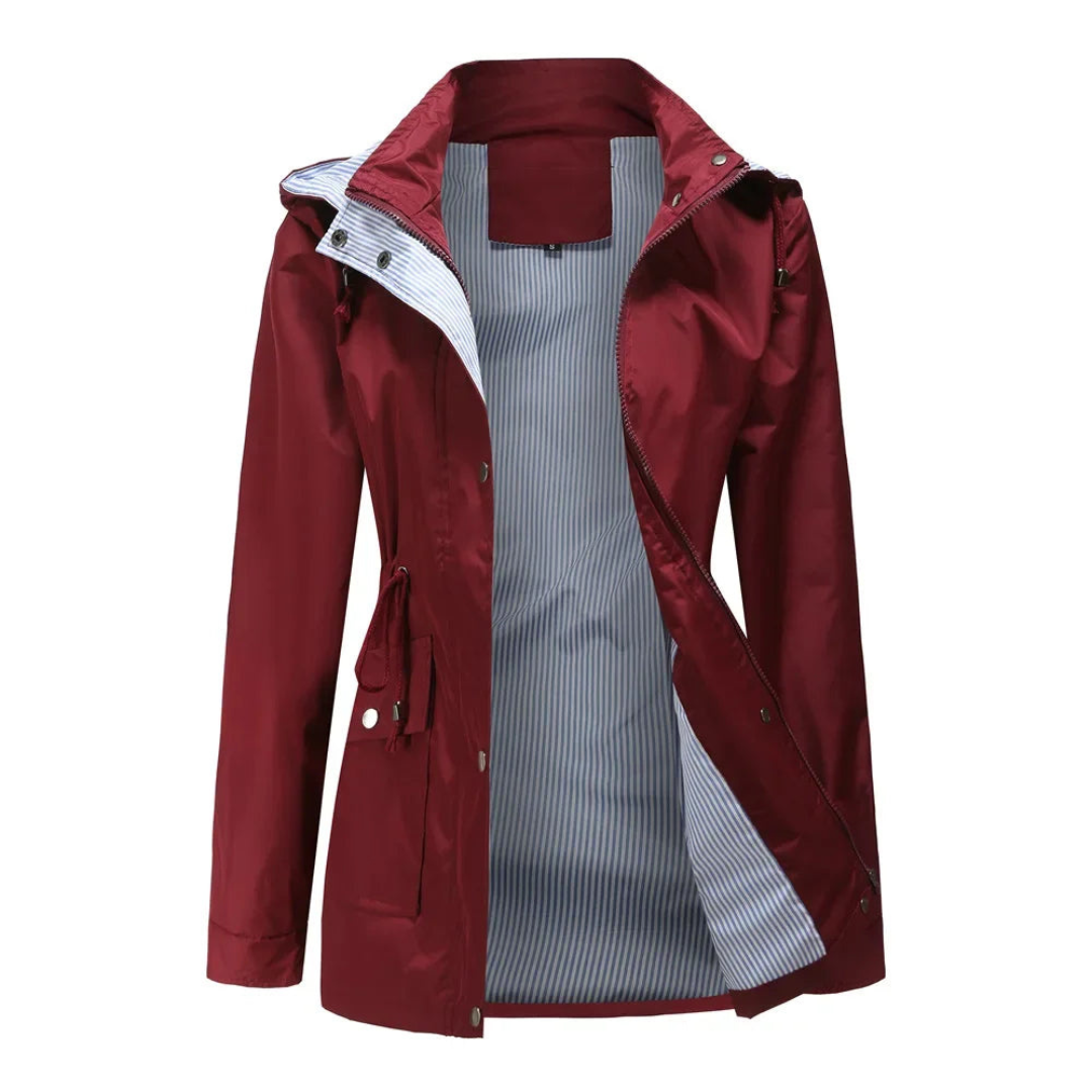 Giacca antipioggia donna, trench casual ed elegante, protezione versatile per ogni clima.