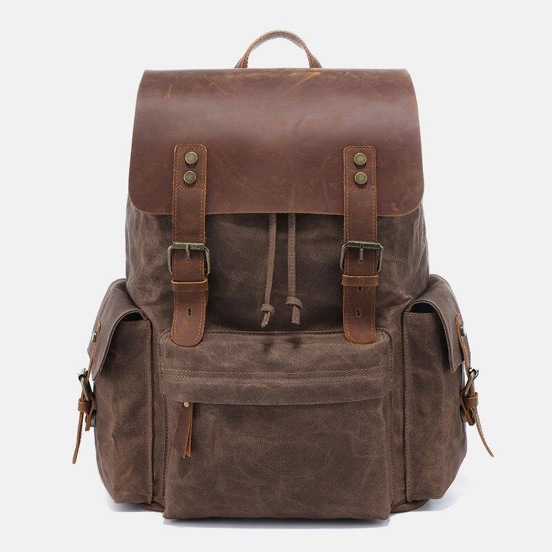 Robusto zaino porta laptop 15,6 pollici con fibbie, tessuto resistente per uso quotidiano. Zaino scuola ufficio.