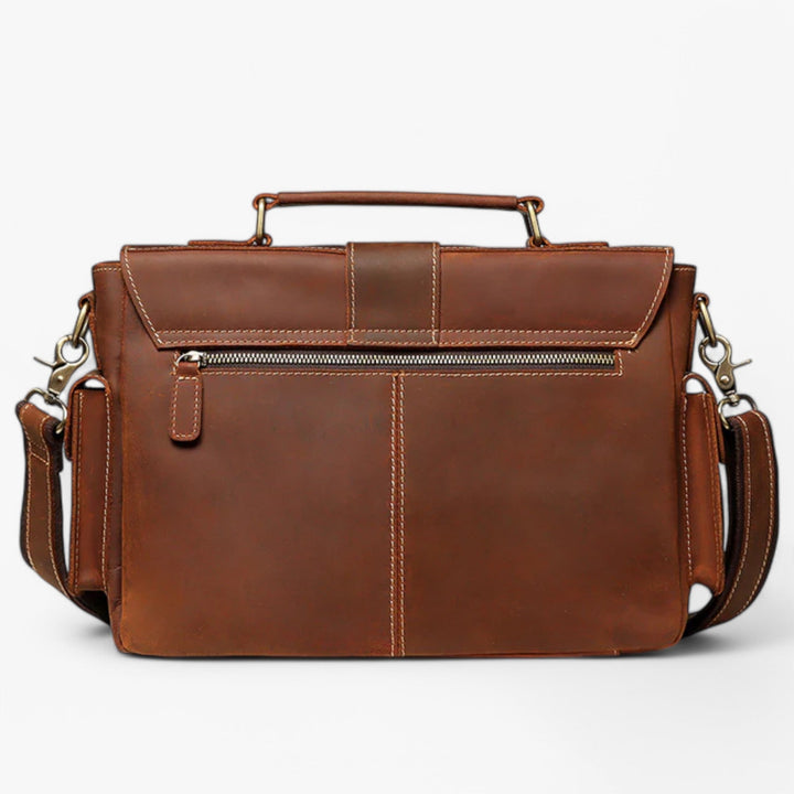 Elegante borsa portadocumenti cachi unisex, accessorio versatile per ufficio, viaggi e spostamenti in città.