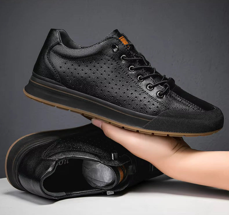 Sneakers bianche con dettagli neri, calzature moda unisex per un tocco di eleganza leggera ogni giorno, versatili.