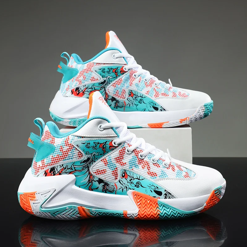 Eleganti scarpe basket uomo grigie, ammortizzate e traspiranti. Ideali per il campo e l'allenamento.