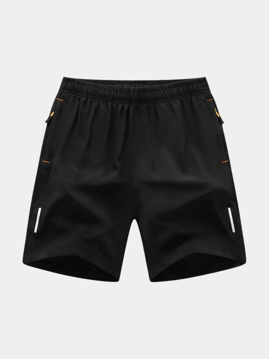 Short sportivi uomo leggeri grigi con elastico in vita, perfetti per palestra e corsa estiva.