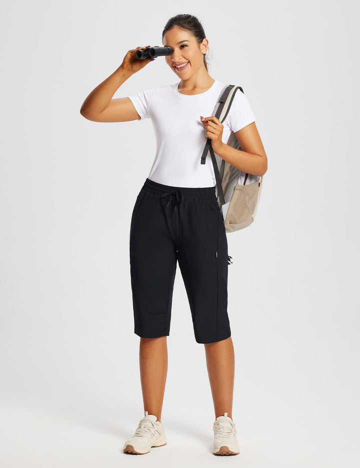 Capri sportivi donna con tasche per trekking, ottimi per avventure all'aria aperta.