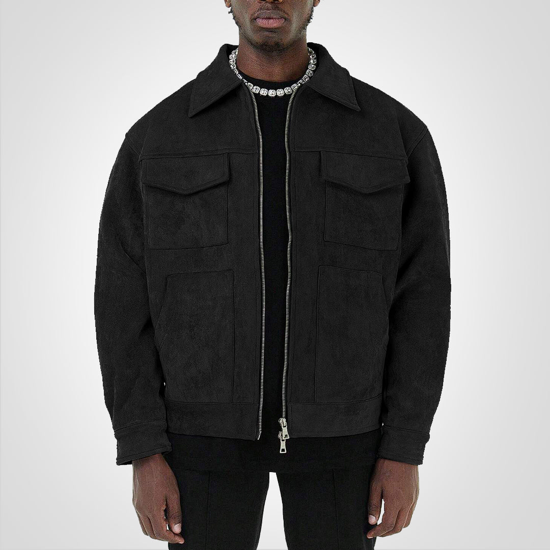 Giacca uomo raffinata con zip, ideale per la moda maschile primavera e autunno. Eleganza casual per ogni occasione.