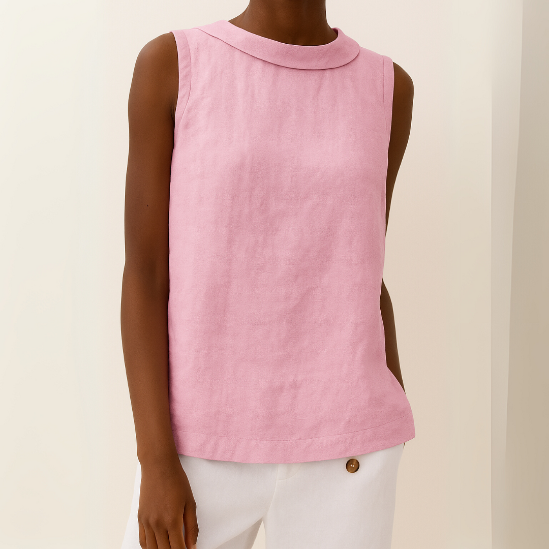 Top da donna a collo alto, design senza maniche per la massima freschezza. Ideale per un look sofisticato.